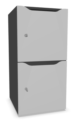 CASIERS - 2 cases - Meuble à cases H.92xL.45xP.50cm - 2 cases H43cm. portes avec découpe en partie haute. serrure à clé