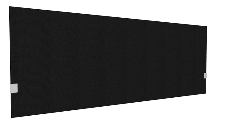 PANNEAUX ECRANS POUR BUREAU DROIT SOLO - Pour bureaux largeur 180 cm - SECRET Panneau-écran acoustique H74cm pour poste solo L.180cm. 2 faces tissu STEP coloris noir. pinces de fixation réglables en hauteur coloris aluminium