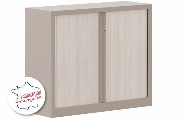 [Pas de famille] - [Pas de sous famille] - Armoire à rideaux H100xL120cm 2 tablettes
