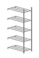 RAYONNAGES POLYVALENTS - Charges légères - ALPHA élément suivant 7 tablettes H.250xL.75xP.36,6cm, coloris anthracite
