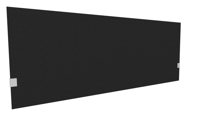 PANNEAUX ECRANS POUR BUREAU DROIT SOLO - Pour bureaux largeur 180 cm - SECRET Panneau-écran acoustique H74cm pour poste solo L.180cm. 2 faces tissu LUCIA coloris noir. pinces de fixation réglables en hauteur coloris aluminium