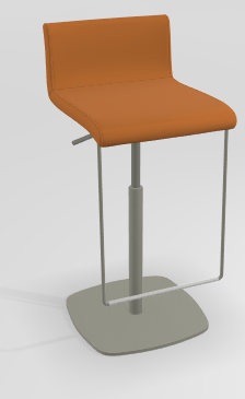 CHAISES ET TABOURETS - Réglables en hauteur - COCKTAIL Tabouret -Finitions : MOSAIC ORANGE (M320) / PIETEMENT EPOXY : structure coloris TAUPE MAT (EP87)