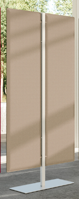 PANNEAUX ACOUSTIQUES - Sur pied  - TREND Totem H.140cm base coloris blanc et tissu beige