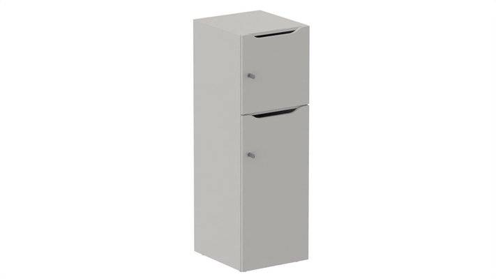 CASIERS - 2 cases - Meuble à cases H.137xL.45xP.50cm - 2 cases : 1 x H86cm (en bas) + 1 x H43cm. portes avec découpe en partie haute. serrure à clé