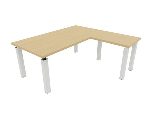 Gamme X4 - Manager - X4- Plan Manager 180x90cm + retour 100x60cm sur pieds (encombrement 180x190cm)