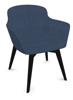 TABLES BASSES - Pieds bois - NAPOLEON Siège Lounge coque polyuréthane moulée tapissée Berta AD9, pieds noirs