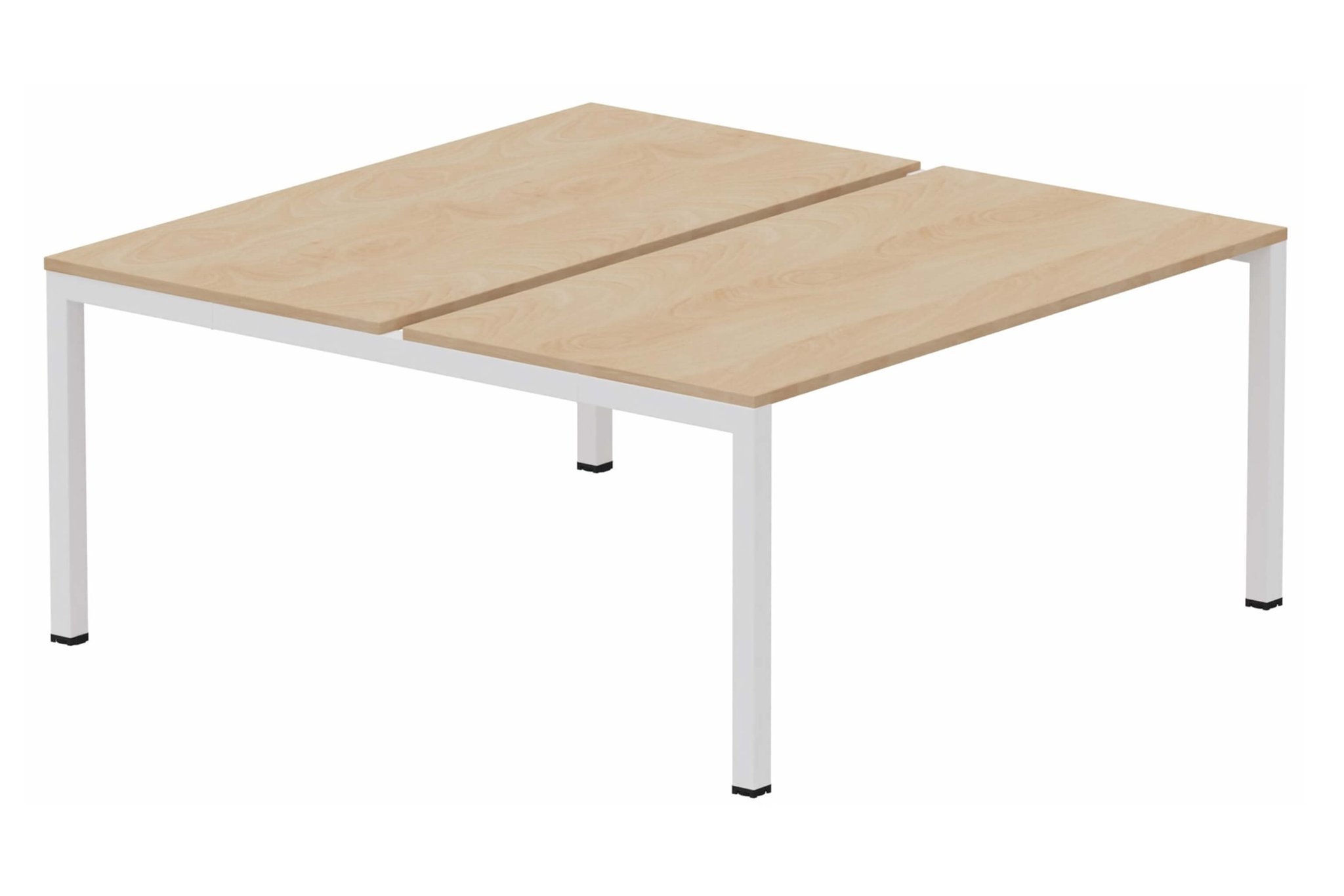 K3 Bench départ 2 plateaux fixes 160x70cm encombrement 160x145cm, plateau hêtre, structure blanc