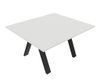 X3 Table de réunion rectiligne L140xP120cm. Plateau Blanc et piètement Noir.
