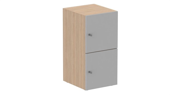 CASIERS - 2 cases - Meuble à cases H.92xL.45xP.50cm - 2 cases H43cm. portes pleine. serrure à clé