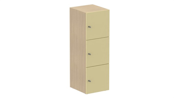 CASIERS - 3 cases - Meuble à cases H.137xL.45xP.50cm - 3 cases H43cm. portes pleine. serrure à clé