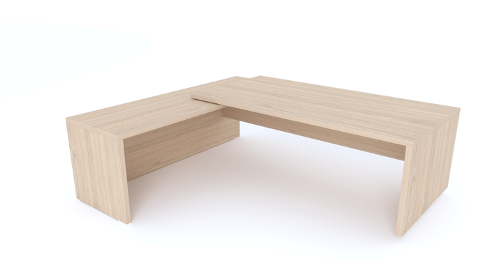 Gamme X5 - Tables de Bureau avec retour - X5- Plan Manager 200x100cm avec retour mur débordant (encombrement 230x200cm)