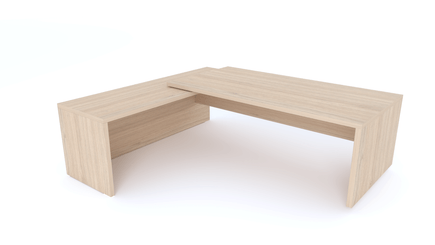 Gamme X5 - Tables de Bureau avec retour - X5- Plan Manager 200x100cm avec retour mur débordant (encombrement 230x200cm)