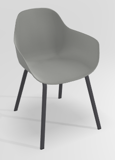 CHAISES ET TABOURETS - Pour tables standards, ht 75 cm, piétement 4 pieds - COCOON 4P Chaise 4 pieds. L.56xP.59xH.82cm-hauteur assise 46cm.