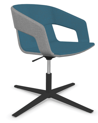 FAUTEUILS/POUFS - Piétement étoile alu poli - Melody - Fauteuil Pietement étoile Alu poli noir (A). Tissu Ext Step (L12) - Tissu Int Step (L28)