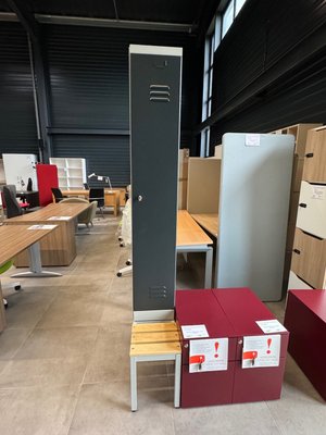 DESTOCKAGE - Rangements - Vestiaire industrie propre avec banc lg 30 cm hauteur 211 cm