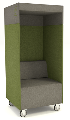 ALCOVE ACOUSTIQUE - Phones Boxes - Phonebox acoustique permet de passer les appels sans gêner les autres, coloris gris foncé et vert