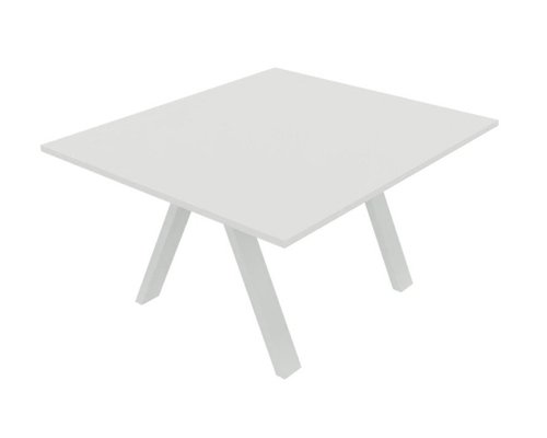 [Pas de famille] - [Pas de sous famille] - X3 Table de réunion rectiligne L140xP120cm. Plateau Blanc et piètement Blanc.