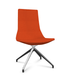 KI chaise de conférence haut dossier. piétement 4 branches en aluminium poli. revêtement tissu STEP coloris orange