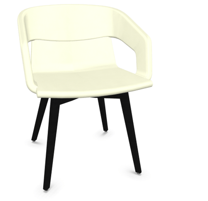 FAUTEUILS/POUFS - 4 pieds bois - MELODY fauteuil 4 pieds bois frêne teinté noir