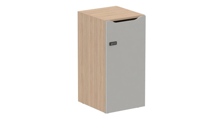CASIERS - 1 case - Meuble à cases H.92xL.45xP.50cm - 1 case H86cm. porte avec découpe en partie haute. serrure à code