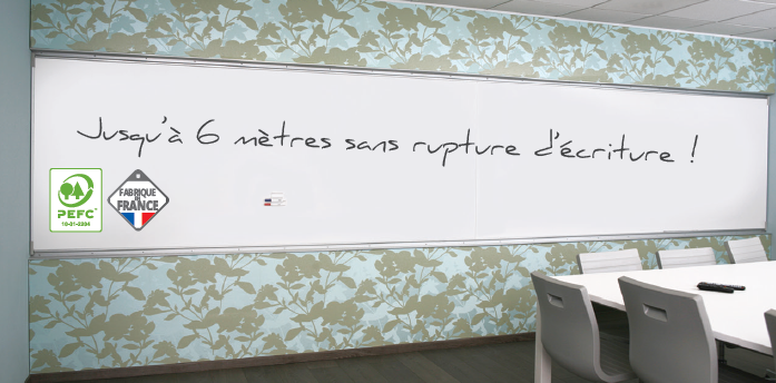 [Pas de famille] - [Pas de sous famille] - Tableau émail grande largeur H.120xL.600cm, surface effaçable à sec et magnétique - PRIX HORS INSTALLATION