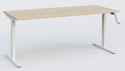 [Pas de famille] - [Pas de sous famille] - K_Pro 1 Poste solo RH 70-116 cm . Plateau 200*80 épaisseur 25mm, plateau hêtre, pieds blancs