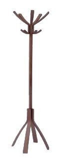 PORTEMANTEAUX - 5 crochets - Portemanteau Bistro équipé de 5 doubles patères avec tête rotative coloris bois foncé-Ø 55 x H 176 cm Mât : Ø 4.2 cm