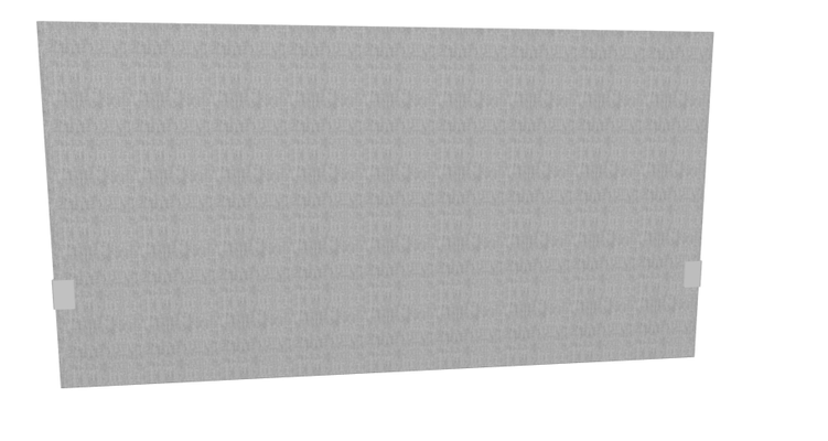 PANNEAUX ECRANS POUR BUREAU DROIT SOLO - Pour bureaux largeur 140 cm - SECRET Panneau-écran acoustique H74cm pour poste solo L.140cm. 2 faces tissu BERTA coloris gris clair. pinces de fixation réglables en hauteur coloris aluminium