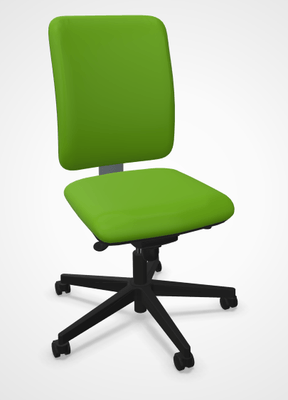 OPERATIVE - Dossier tissu - LUDO siège opérative synchrone réglable en profondeur, tissu LUCIA coloris vert gazon, structure nylon noir