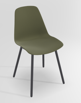 CHAISES ET TABOURETS - Pour tables standards, ht 75 cm, piétement 4 pieds - PETALE Chaise L.44xP.53.5xH.80.5cm-hauteur assise 47cm