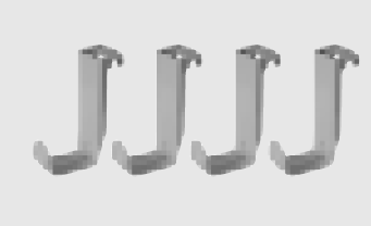 SCOLAIRE - Apprendre - Lot de 4 crochet porte-cartable époxy pour table GANGE/LEM/ TAGE - Gris alu RAL 9006
