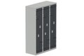 Vestiaire gain de place 3 colonnes (fermeture cadenas) coffre gris clair/portes anthracite