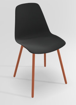 CHAISES ET TABOURETS - Pour tables standards, ht 75 cm, piétement 4 pieds - PETALE Chaise L.44xP.53.5xH.80.5cm-hauteur assise 47cm