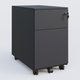 Caisson métal slim sur roulettes 2 tiroirs H57xL32xP54cm/ anthracite