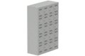 Vestiaire multicases 4 colonnes L,30cm 5 cases (fermeture cadenas) H,180xL,120xP,50cm coffre gris clair/portes gris clair