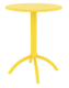 PORTO-Table en résine, cadre métallique  -diam 60cm-Finition: plateau jaune/piètement jaune