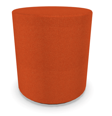 FAUTEUILS/POUFS - Poufs - TAM TAM - Pouf rond diamètre 40 cm avec base en mélaminé noire et supports en plastique orange