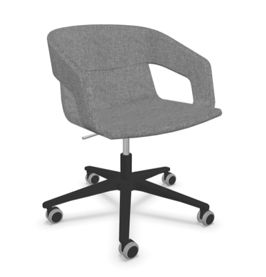 VISITEURS ET FONCTIONNELS - Sur roulettes - MELODY fauteuil piétement 5 branches sur roulettes laqué noir
