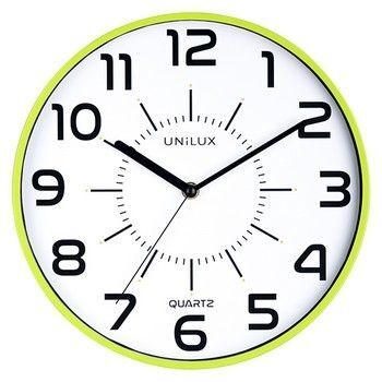 HORLOGES - Silencieuse - TICTAC Pendule diamètre 28cm, silencieuse, lisible à 30m, fond blanc, cadre vert
