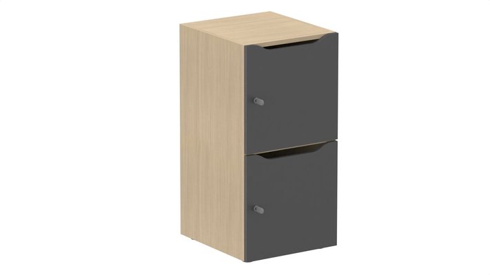 CASIERS - 2 cases - Meuble à cases H.92xL.45xP.50cm - 2 cases H43cm. portes avec découpe en partie haute. serrure à clé