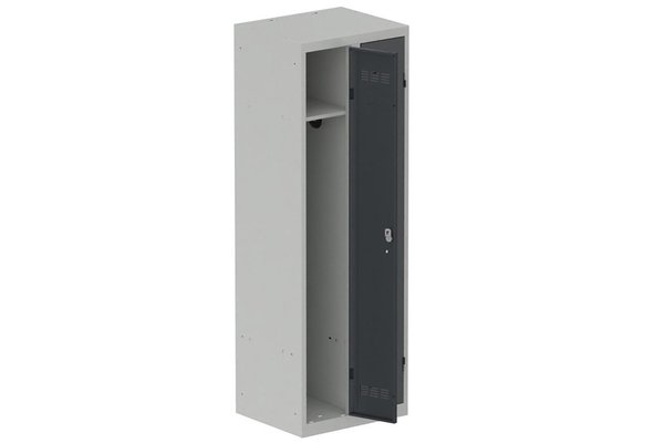 VESTIAIRES MONOBLOC CONFORT - Industrie propre - Vestiaire industrie propre 2 portes (serrure 2 clés) H180xL60xP50cm coffre gris clair/ porte(s) anthracite