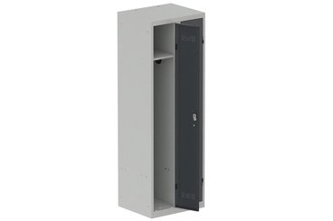 VESTIAIRES MONOBLOC CONFORT - Industrie propre - Vestiaire industrie propre 2 portes (serrure 2 clés) H180xL60xP50cm coffre gris clair/ porte(s) anthracite