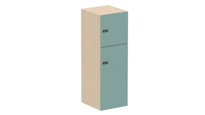 CASIERS - 2 cases - Meuble à cases H.137xL.45xP.50cm - 2 cases : 1 x H86cm (en bas) + 1 x H43cm. portes pleine. serrure à code
