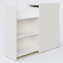 [Pas de famille] - [Pas de sous famille] - Tour de rangement haute h.120+ comptoir 430x795x1175 · Blanc (BL) / Gauche