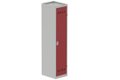 Vestiaire industrie salissante 1 porte (fermeture cadenas) H180xL40xP50cm coffre gris clair/ porte(s) rouge