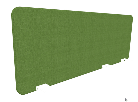 PANNEAUX ECRANS POUR BUREAU DROIT SOLO - Pour bureaux largeur 180 cm - Panneau-écran frontal super acoustique pour poste seul Longueur 180cm. Hauteur 59.5 / 53cm Pinces Aluminium Tissu Berta AI8 VERT