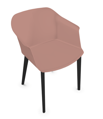 VISITEURS ET FONCTIONNELS - 4 Pieds - FASHION chaise 4 pieds polypropylène. assise H45.5cm. Sans placet d'assise.. Assise vieux rose. piétement nylon 4pieds noir