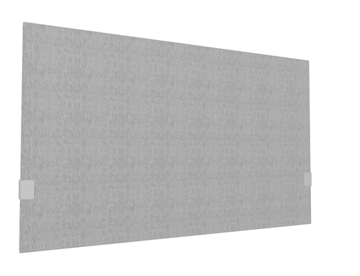 PANNEAUX ECRANS POUR BUREAU DROIT SOLO - Pour bureaux largeur 120 cm - SECRET Panneau-écran acoustique H74cm pour poste solo L.120cm. 2 faces tissu BERTA coloris gris clair. pinces de fixation réglables en hauteur coloris aluminium