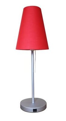 LUMINAIRES - Lampes - CUP MINI Lampe  à poser  avec abat jour tissu tissu rouge pietement fin - dotèe d'une prise USB