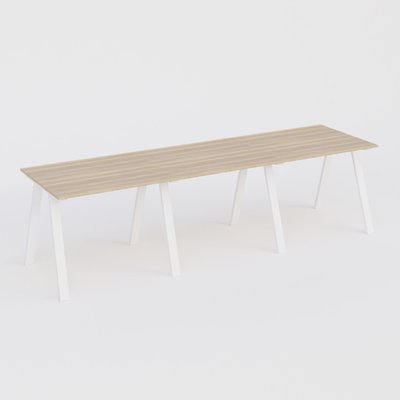[Pas de famille] - [Pas de sous famille] - Table Keops Métal 420x120 cm de profondeur et hauteur 109 cm . Plateau épaisseur 25mm.
